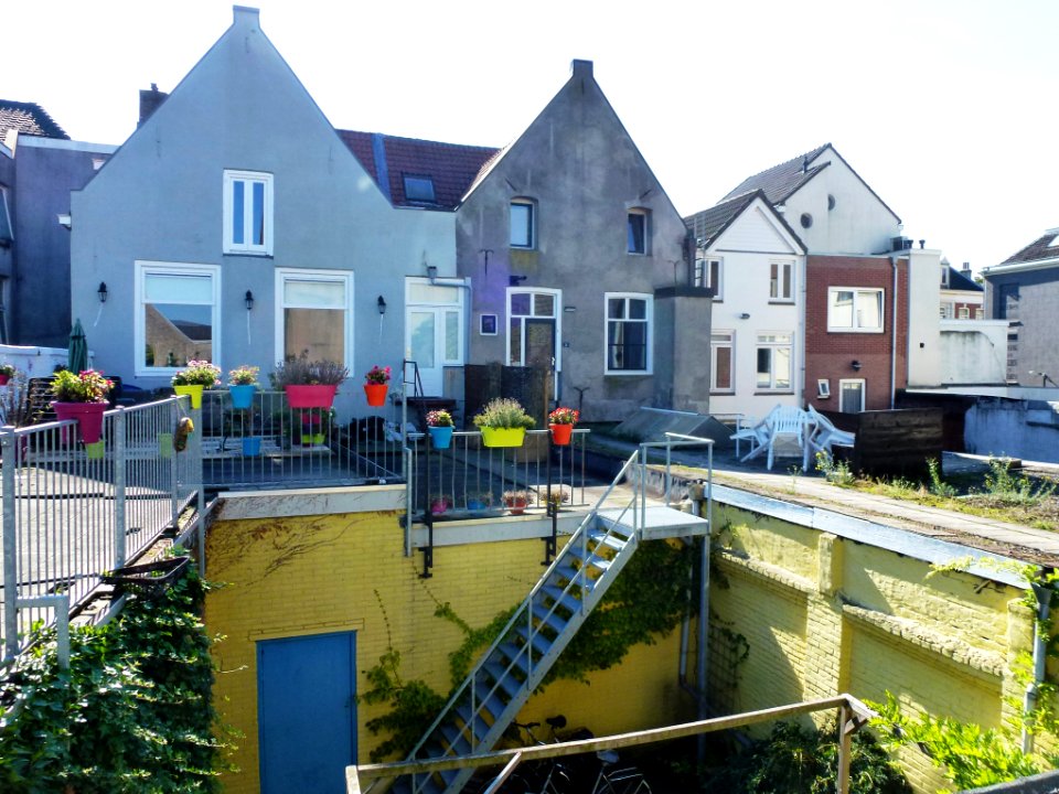 Nijmegen Lange Hezelstraat 84, 84a-b-c-d achterkant, Gulden Wagengas 5-7-9