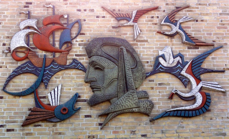 Nijmegen Dukenburg, Meijhorst 11e straat De Horizon, Relief Willem Barentz, door Joop Puntman 1970