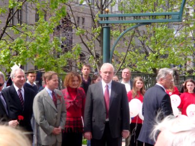Nikolay Ladutko - on Jean Henri Dunant bust opening in Minsk city - 7 May 2010 AD