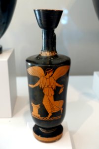 Nike Pouring a Libation at an Altar, lekythos (oil flask), Berlin Painter, Greek, Attic, c. 490 BC, terracotta, red-figure technique - Arthur M. Sackler Museum, Harvard University - DSC01545