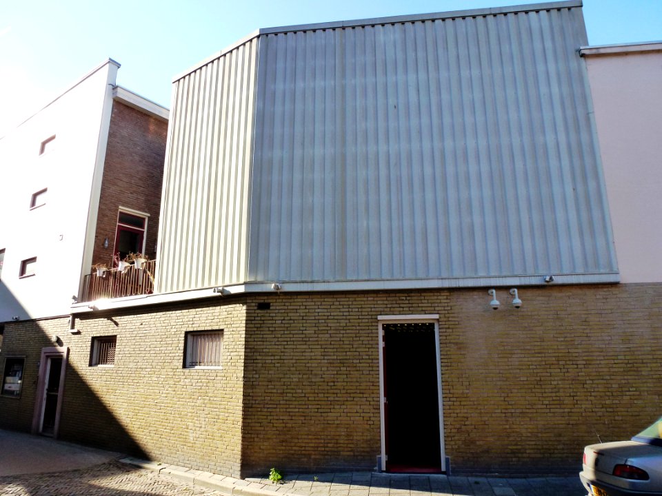 Nijmegen bioscoop Centrum Houtstraat 10-12-12a zijgevel, Houthof 51
