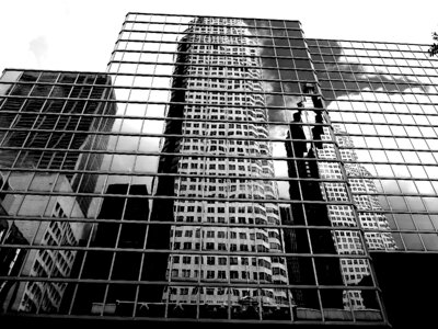 Skyscraper new york black and white