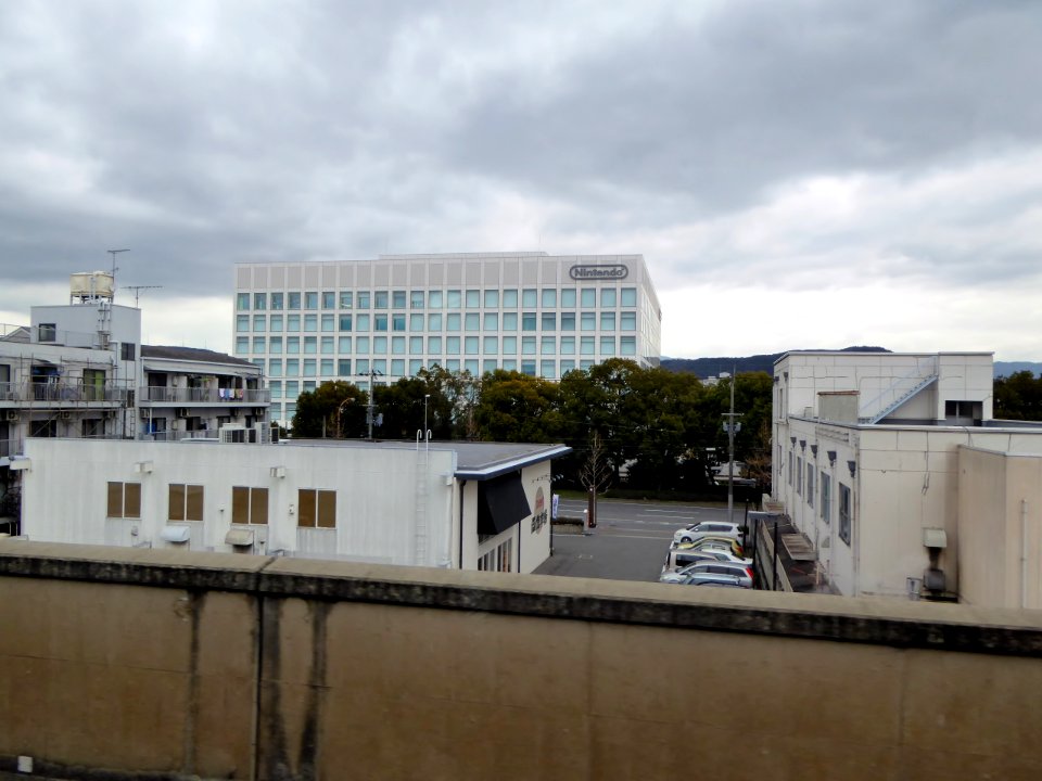 Nintendo Co., Ltd. headquarters taken from the Kintetsu train