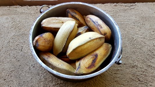 Nilung-ag na saba (nilagang saba) - boiled saba bananas, Philippines