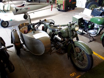 Nimbus motorcycle with site car and mounted Madsen M48 machine gun