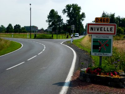 Nivelle (Nord, Fr) city limit sign