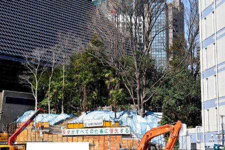 Nishikubo Hachiman shrine, visible after building destruction