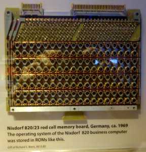 Nixdorf 820-23 rod cell memory board at CHM