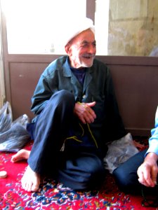 Nishapuri Oldman with white turban - September 20 2013 Friday Pray - Grand Mosque of Nishapur 1