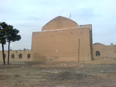 Nishapur Jame' Mosque from behind iwan (1)