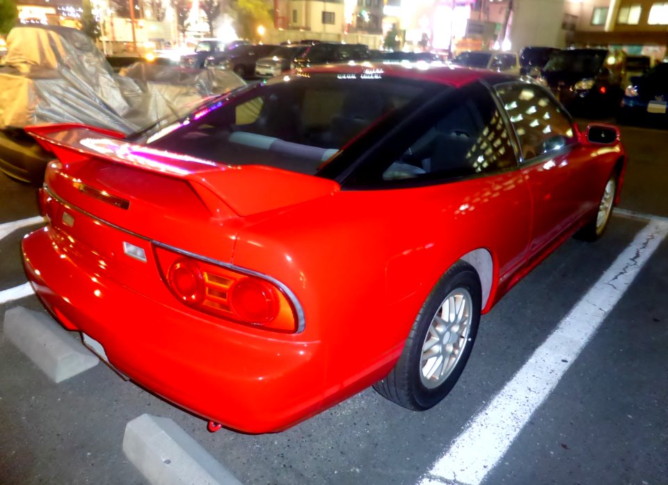 Nissan 180SX 2.0 Type S (RPS13) at night rear