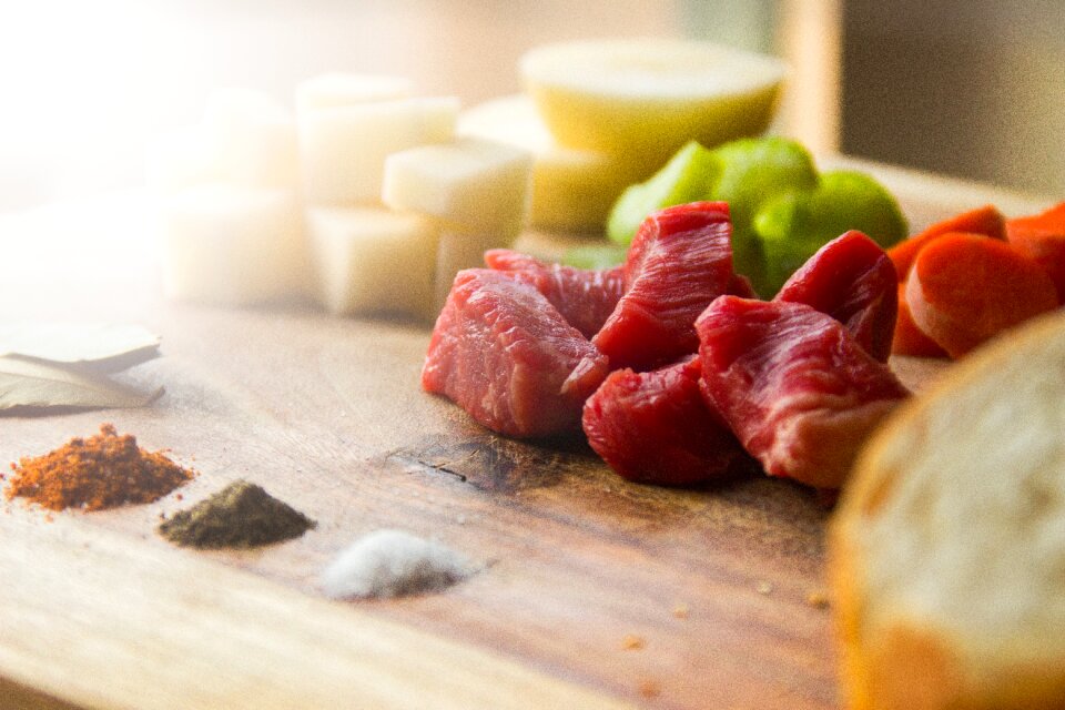 Meat preparation meal
