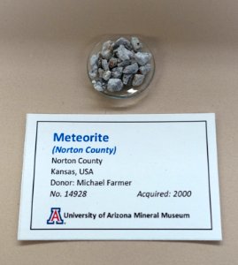 Norton County meteorite, Kansas - University of Arizona Mineral Museum - University of Arizona - Tucson, AZ - DSC08478
