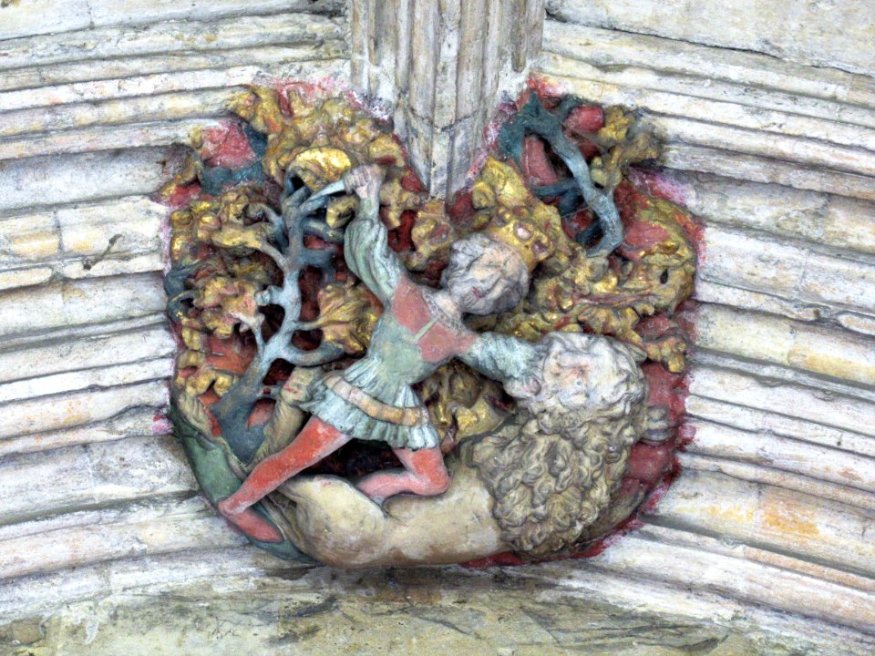 Norwich Cathedral cloisters, roof boss 29