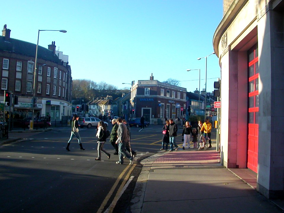 Northwestward view across Preston Circus, Brighton (December 2006)