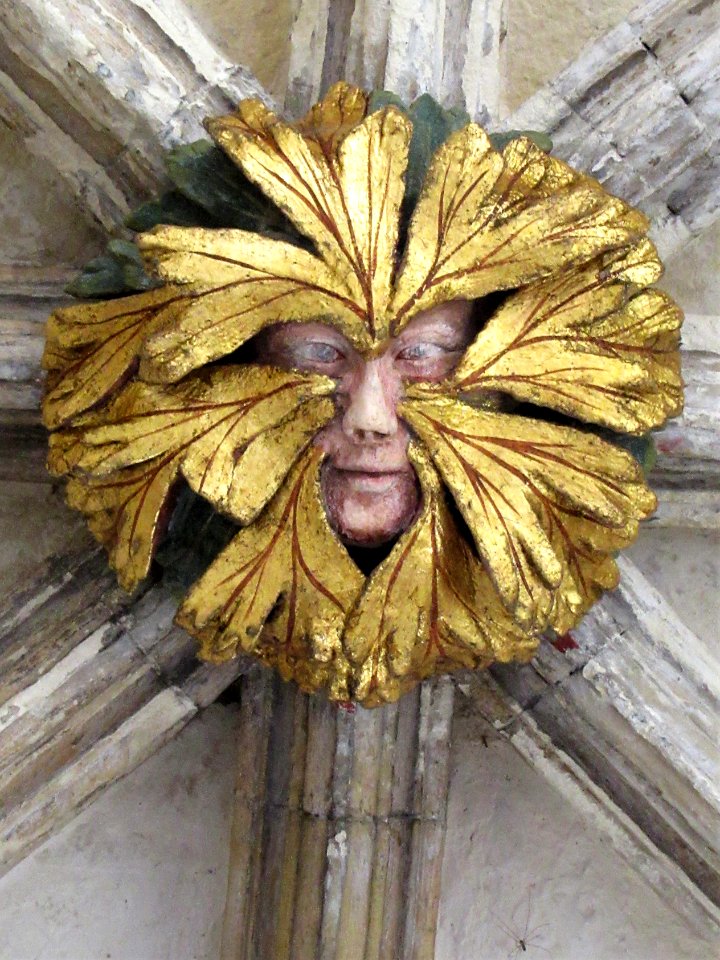 Norwich Cathedral cloisters, roof boss 35