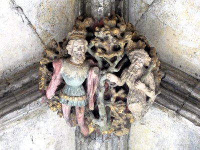 Norwich Cathedral cloisters, roof boss 28