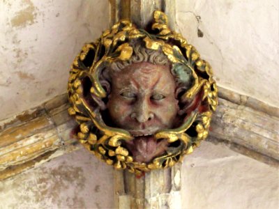 Norwich Cathedral cloisters, roof boss 33
