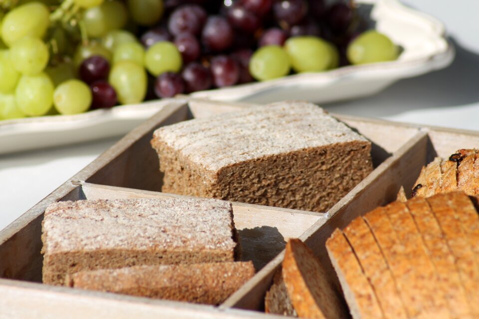 Breads grapes buffet