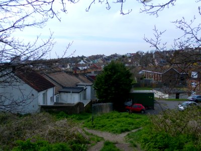 Northwestward view across Bakers Bottom towards Hanover, Brighton (April 2013)