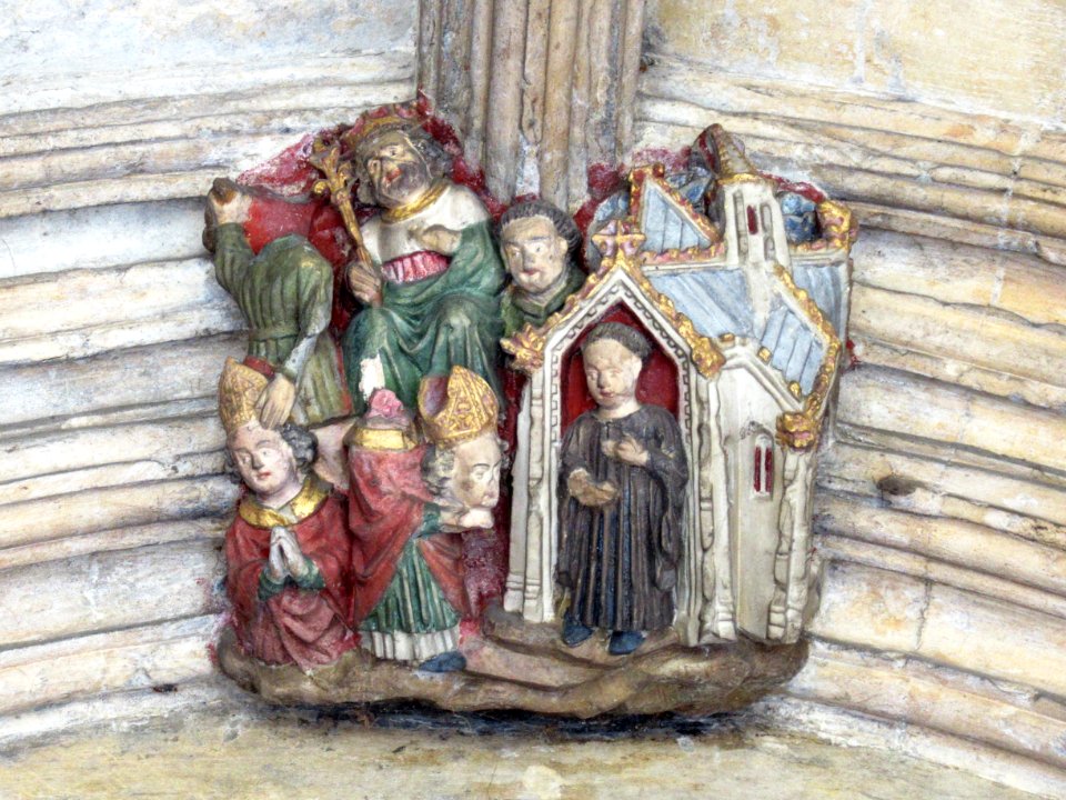 Norwich Cathedral cloisters, roof boss 27