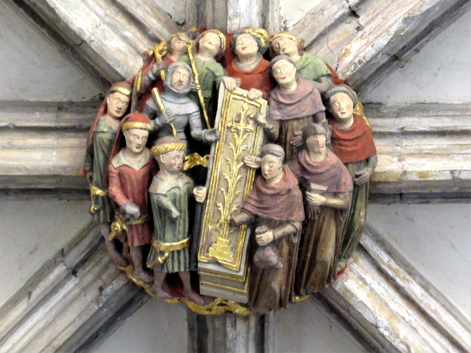 Norwich Cathedral cloisters, roof boss 19