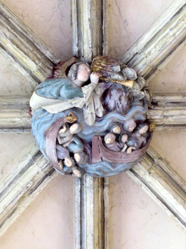 Norwich Cathedral cloisters, roof boss 10