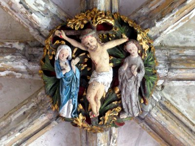 Norwich Cathedral cloisters, roof boss 32