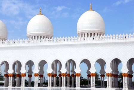 Sheikh zayed mosque architecture colonnade photo
