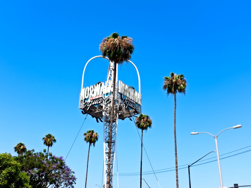 Norwalk Town Square Shopping Center sign in Norwalk California