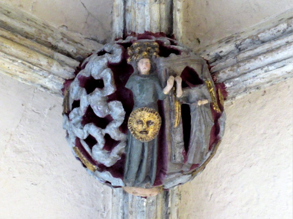 Norwich Cathedral cloisters, roof boss 12