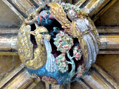 Norwich Cathedral cloisters, roof boss 15