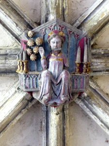 Norwich Cathedral cloisters, roof boss 21