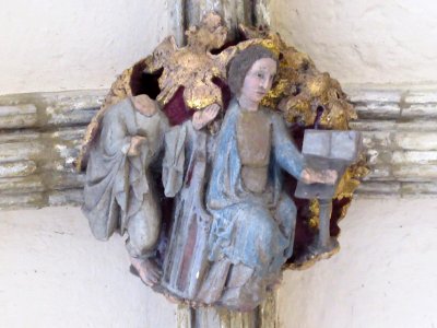Norwich cathedral cloisters, roof boss 02