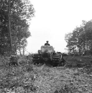 Npc, pijpleidingen, stobben rooien, buldozers, Bestanddeelnr 165-0640