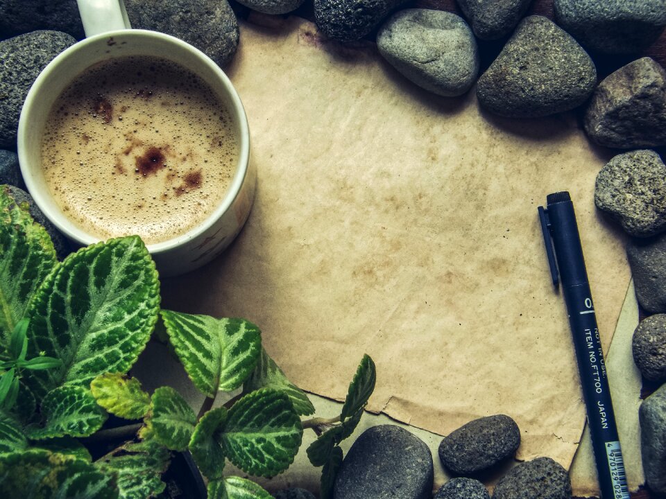 Leaves coffee stones
