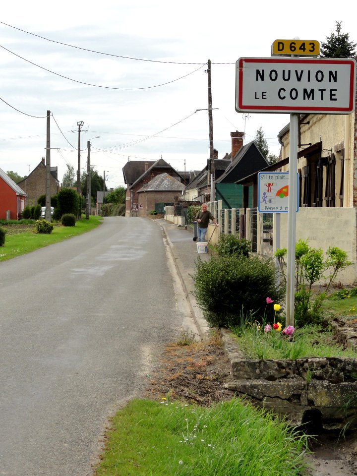 Nouvion-le-Comte (Aisne) city limit sign