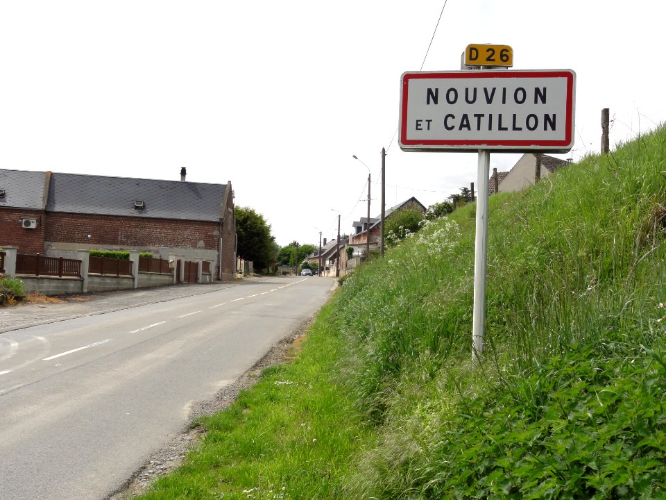 Nouvion-et-Catillon (Aisne) city limit sign