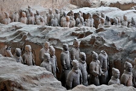 Soldier statue buried