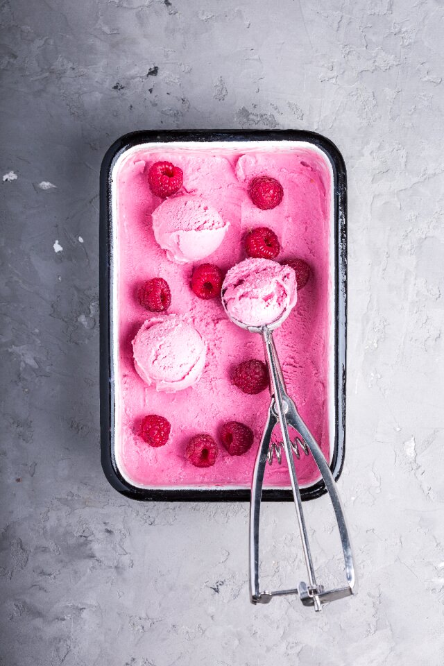 Tasty sweets ice cream ball