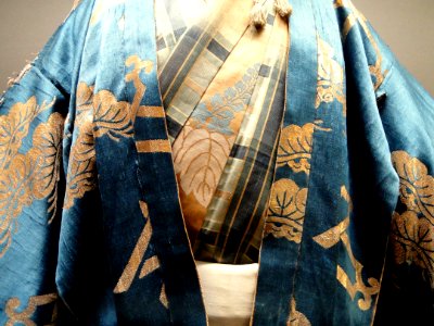 Noh costume worn by main performer in Shichikiochi, Kita School - Treasure Hall, Itsukushima Shinto Shrine (Miyajima) - DSC02212