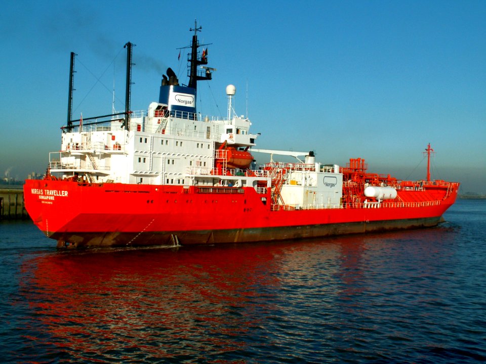 Norgas Traveller astern, Port of Antwerp, Belgium 19-Sep-2005