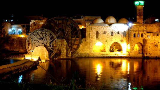 Noria next to Mosque Al Noury, Syria