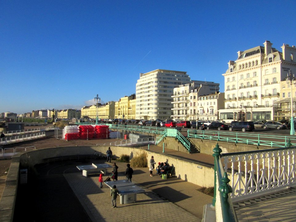 Norfolk Hotel, Embassy Court and Brunswick Terrace seen from Western Bandstand, Brighton (January 2017)