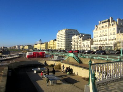 Norfolk Hotel, Embassy Court and Brunswick Terrace seen from Western Bandstand, Brighton (January 2017)