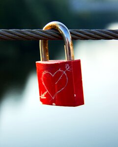 Love padlock connection photo