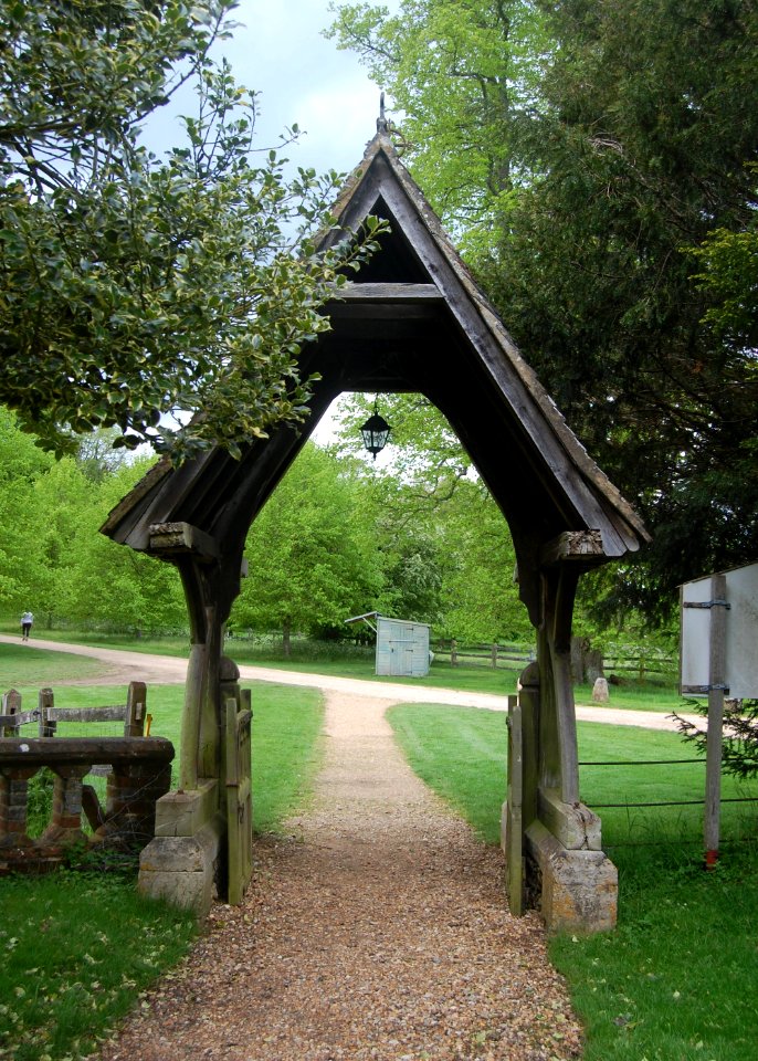 North Lychgate at St Nicholas' Church, off Gosport Road, Chawton (NHLE Code 1380316) (May 2021)