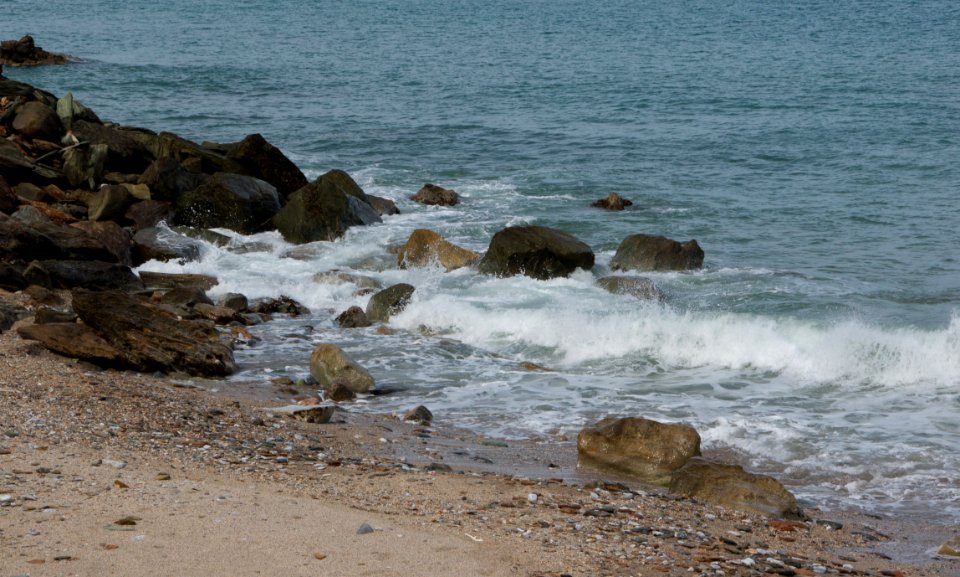 Northern coast Crete rocks waves detail