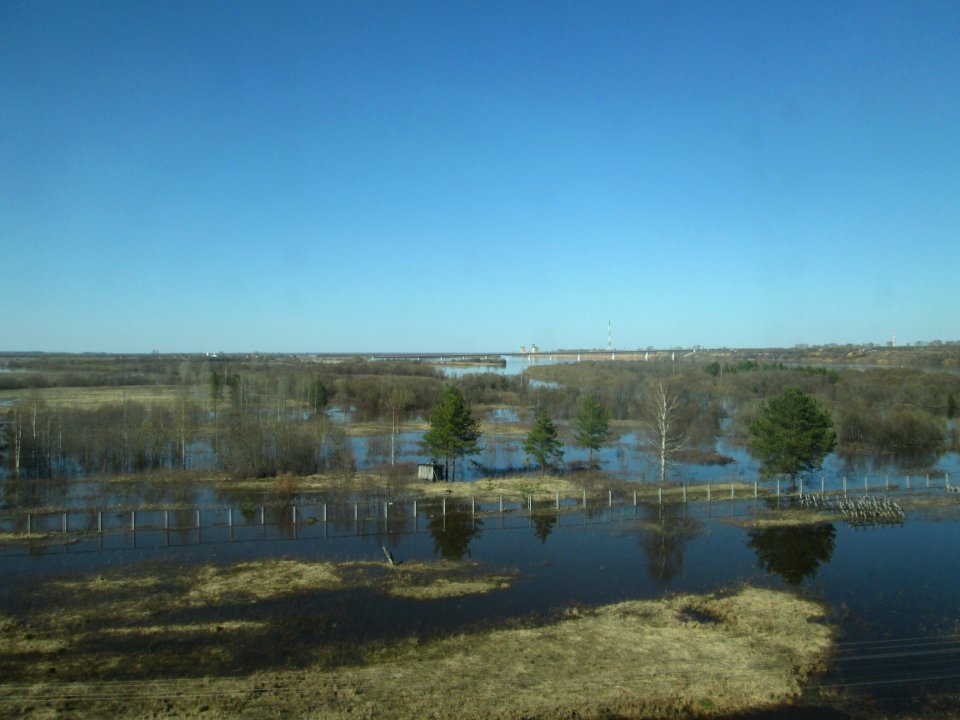 Northern Dvina River floodplain during floods (Kotlas)