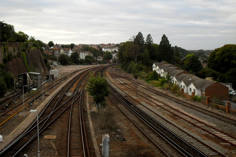 Northward view of Brighton Main Line from Dyke Road Drive, Brighton (September 2010) (1)